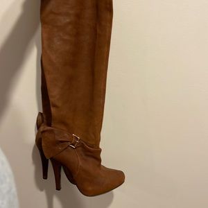 Sexy knee thigh high leather boots